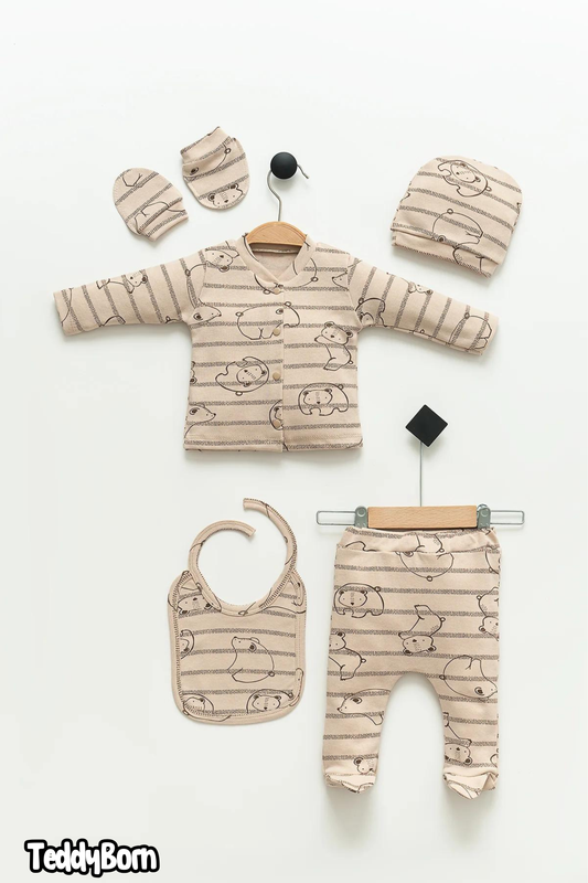 NewBorn 0-3 Months 5-Piece Bear Stripes Set x Neukids