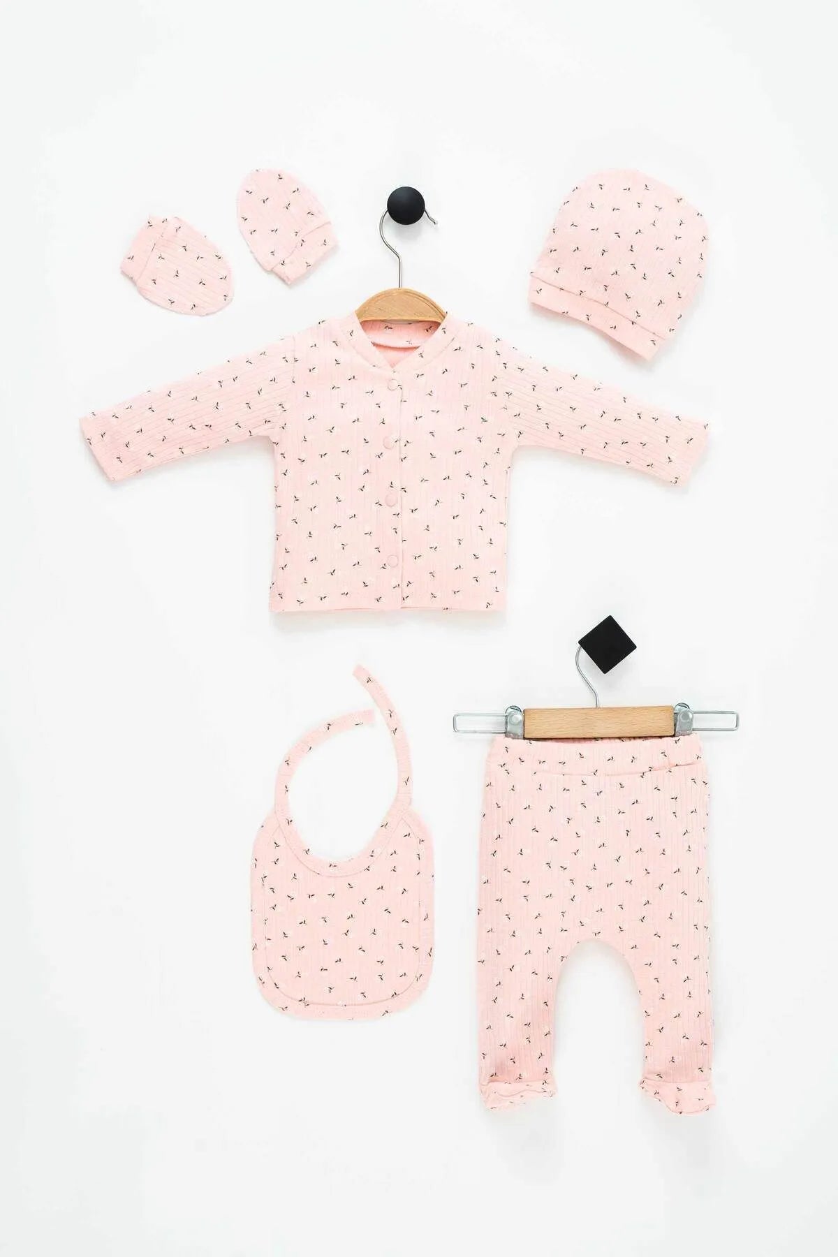 NewBorn 0-3 Months - Pink Flowers 5 Piece Set x Neukids