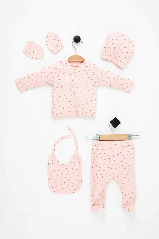 NewBorn 0-3 Months - Pink Flowers 5 Piece Set x Neukids